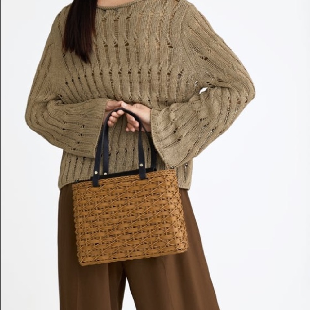 BOGOFREE! Zara Black Natural Basket Bag - Picture 3 of 5